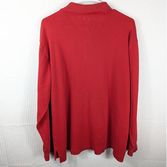 Bobby Jones M Red Long Sleeve Polo Shirt Men's 100% Pima Cotton Made in Peru - Picture 4 of 5